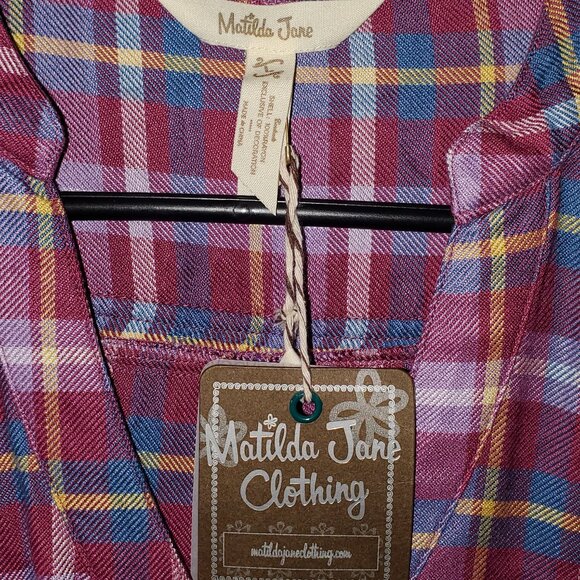 BNWT Matilda Jane All Day Millie Plaid Blouse-Sz Large - Picture 2 of 9